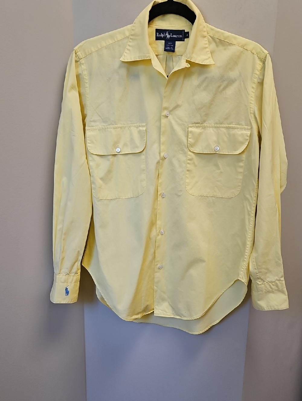 Ralph Lauren Women's Light Yellow Button-Front Shirt